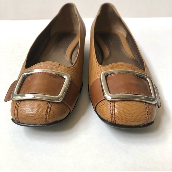 Cole Haan Leather Nike Air Buckle Flats Size 7.5 - Picture 2 of 11